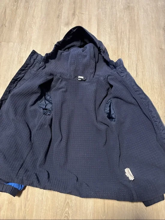 MEC Kids Royal Blue and Navy Hooded Puffer Jacket - Picture 2 of 4